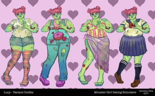 Lucy's Variant Outfits, Monster Girl Dating Simulator